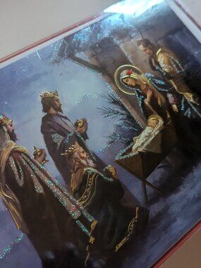 NWT 16 Nativity Glitter Christmas Cards Paper Magic Sealed Box Christian Holiday